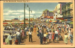 On The Boardwalk Atlantic City, NJ Postcard Postcard