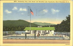 Swimming Pool Club House And Beautiful Lake Tomahawk Black Mountain, NC Postcard Postcard