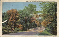 The Beautiful Sheridan Road Waukegan, IL Postcard Postcard