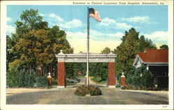 Entrance To Central Louisiana State Hospital Alexandria, LA Postcard Postcard