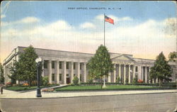 Post Office Charlotte, NC Postcard Postcard