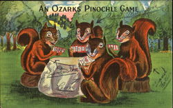 Squirrels: An Ozarks Pinochle Game Postcard Postcard