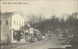 Main Street Sandy Hook, CT Postcard Postcard