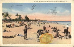 A February Beach Scene Postcard