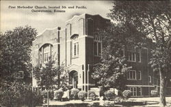 First Methodist Church Osawatomie, KS Postcard Postcard