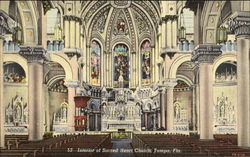 Interior Of Sacred Heart Church Postcard