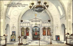 Interior St. Nicholas Greek Orthodox Church Tarpon Springs, FL Postcard Postcard