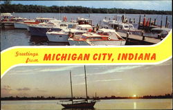 Greetings From Michigan City Postcard