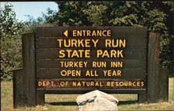 Entrance Turkey Run State Park Postcard