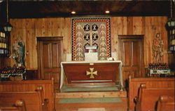Interior Of Log Chapel, University of Notre Dame Indiana Postcard Postcard