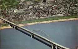 Airview Of The Ohio River New Albany, IN Postcard Postcard