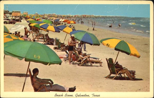 Beach Scene Galveston Texas