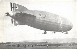 Airship H.M.A. R34 Akron, OH Postcard Postcard