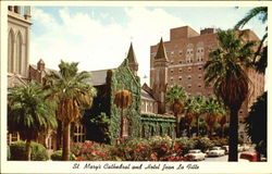 St. Mary's Cathedral An Hotel Jean La Fitte, Church Street Galveston, TX Postcard Postcard