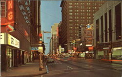 Commerce Street At Night Dallas, TX Postcard Postcard