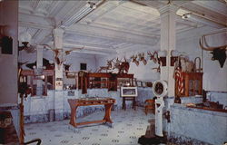 Interior Of The Unique And Colorful Chas Schreiner Bank Postcard