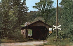 Old Covered Bridge, Cambridge Junction Vermont Postcard Postcard