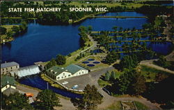 State Fish Hatchery Spooner, WI Postcard 