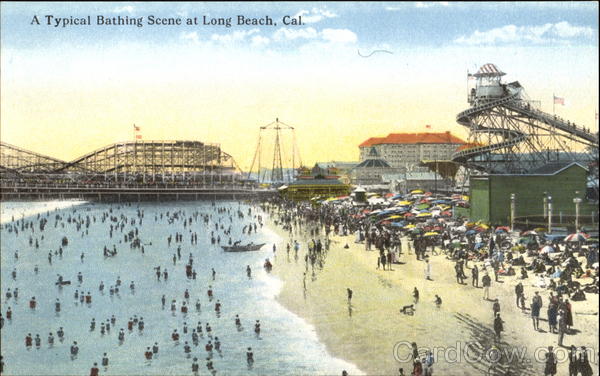 A Typical Bathing Scene Long Beach California