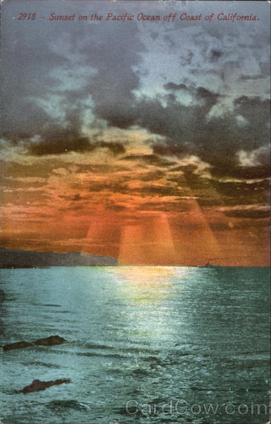 Sunset On The Pacific Ocean Off Coast Scenic California