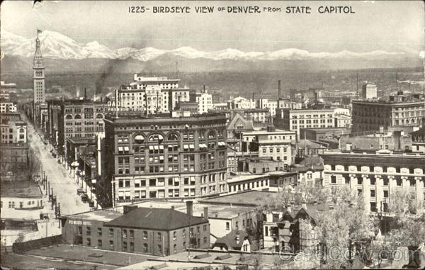 Birdseye View Of Denver From State Capitol Colorado