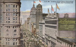 Looking Down Market Street From Fifth Postcard