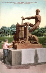 Bronze Statue Cider Press, Golden Gate Park Postcard