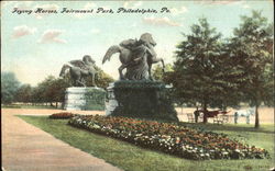 Flying Horses, Fairmount Park Postcard