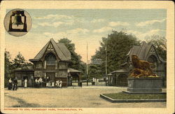 Entrance To Zoo, Fairmount Park Postcard
