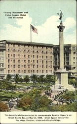 Victory Monument And Union Square Hotel Postcard