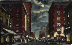 Locust St. Looking East From Seventh At Night Postcard