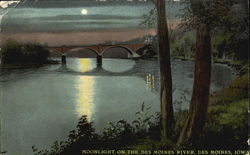 Moonlight On The Des Moines River Postcard