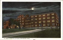 St. Mary's Hospital At Night Postcard