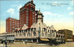 Davenport Hotel And Restaurant Postcard