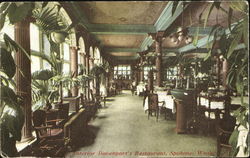 Interior Davenport's Restaurant Postcard