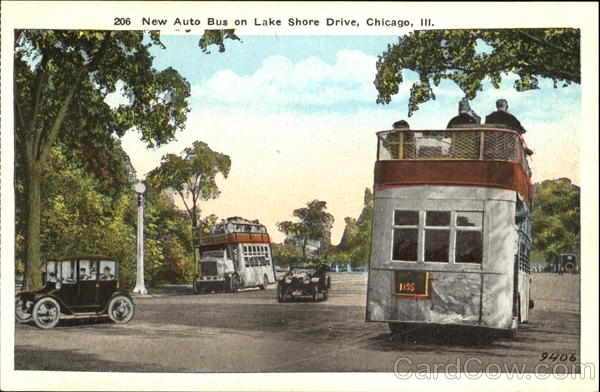 New Auto Bus On Lake Shore Drive Chicago Illinois