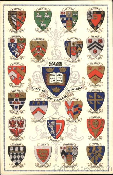 Arms Of The Colleges Of Oxford, Oxford University Universities