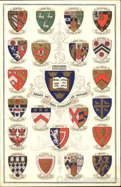 Arms Of The Colleges Of Oxford, Oxford University Universities