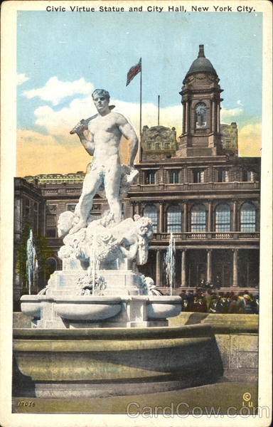 Civic Virtue Statue And City Hall New York City