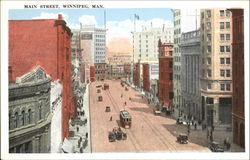 Main Street Winnipeg, MB Canada Manitoba Postcard Postcard