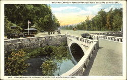 Columbia River Highway In Front Of Multnomah Falls Postcard