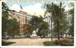 Artillery Corps "Washington Grays" Monument, Washington Sq. Postcard