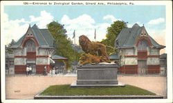 Entrance To Zoological Garden, Girard Ave. Postcard