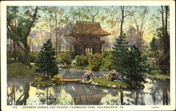 Japanese Garden And Pagoda, Fairmount Park Philadelphia, PA Postcard Postcard