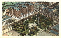 Airplane View Of Pershing Square And Biltmore Hotel Postcard