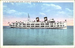 C. R. R. Steamer Sandy Hook Atlantic Highlands, NJ Boats, Ships Postcard Postcard