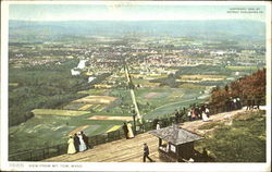 View From Mt. Tom Scenic, MA Postcard Postcard