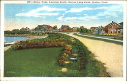 Shore Road Looking South, Groton Long Point Connecticut Postcard Postcard