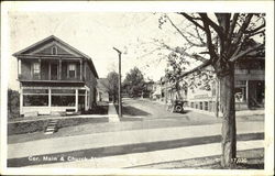 Cor. Main & Church St Postcard