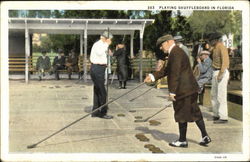 Playing Shuffleboard In Florida Postcard